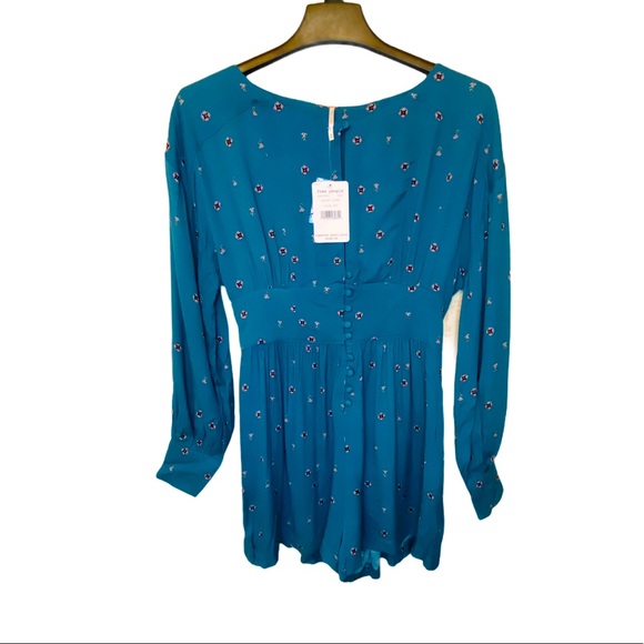 NWT Free People Green Combo Love Grows Romper - Picture 6 of 9